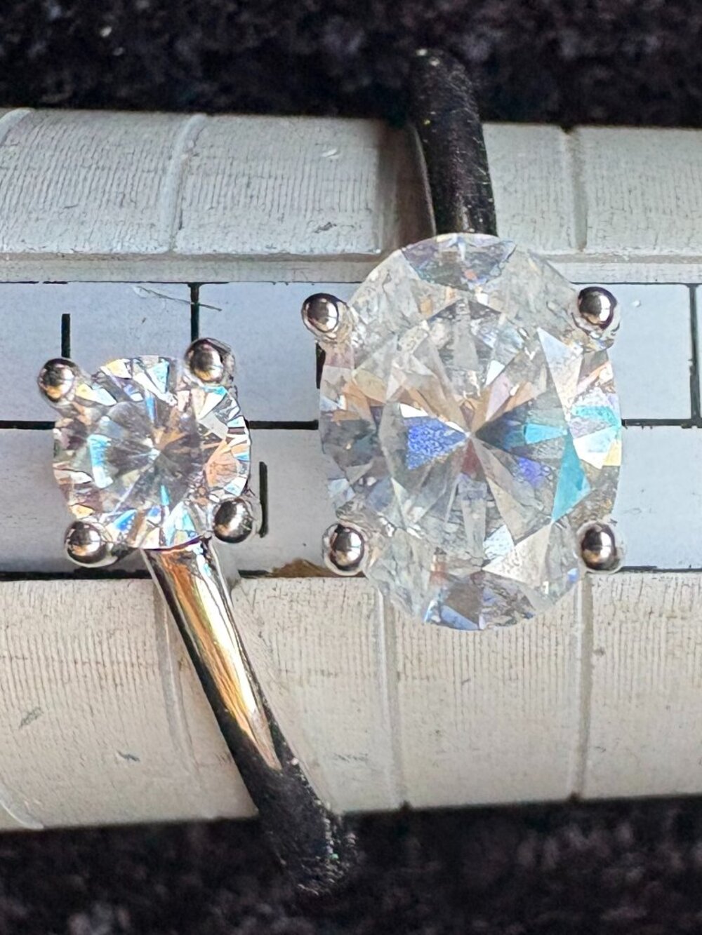 Moissanite 2 Sone Ring Crossover size 9